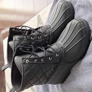 SPERRY Top-Sider Black Gosling Duck Boots, Size 9